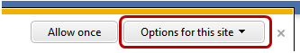 Internet Explorer's options for handling pop-ups.
